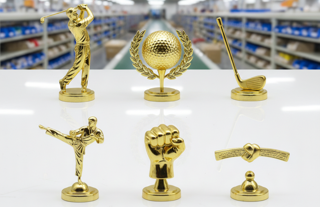 contoh gambar figur piala golf dan piala beladiri