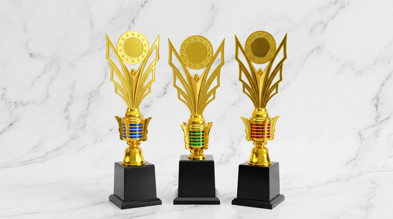 Supplier Piala PAUD, piala Murah, Paket Hemat Piala Set 123 untuk Festival Anak Sholeh