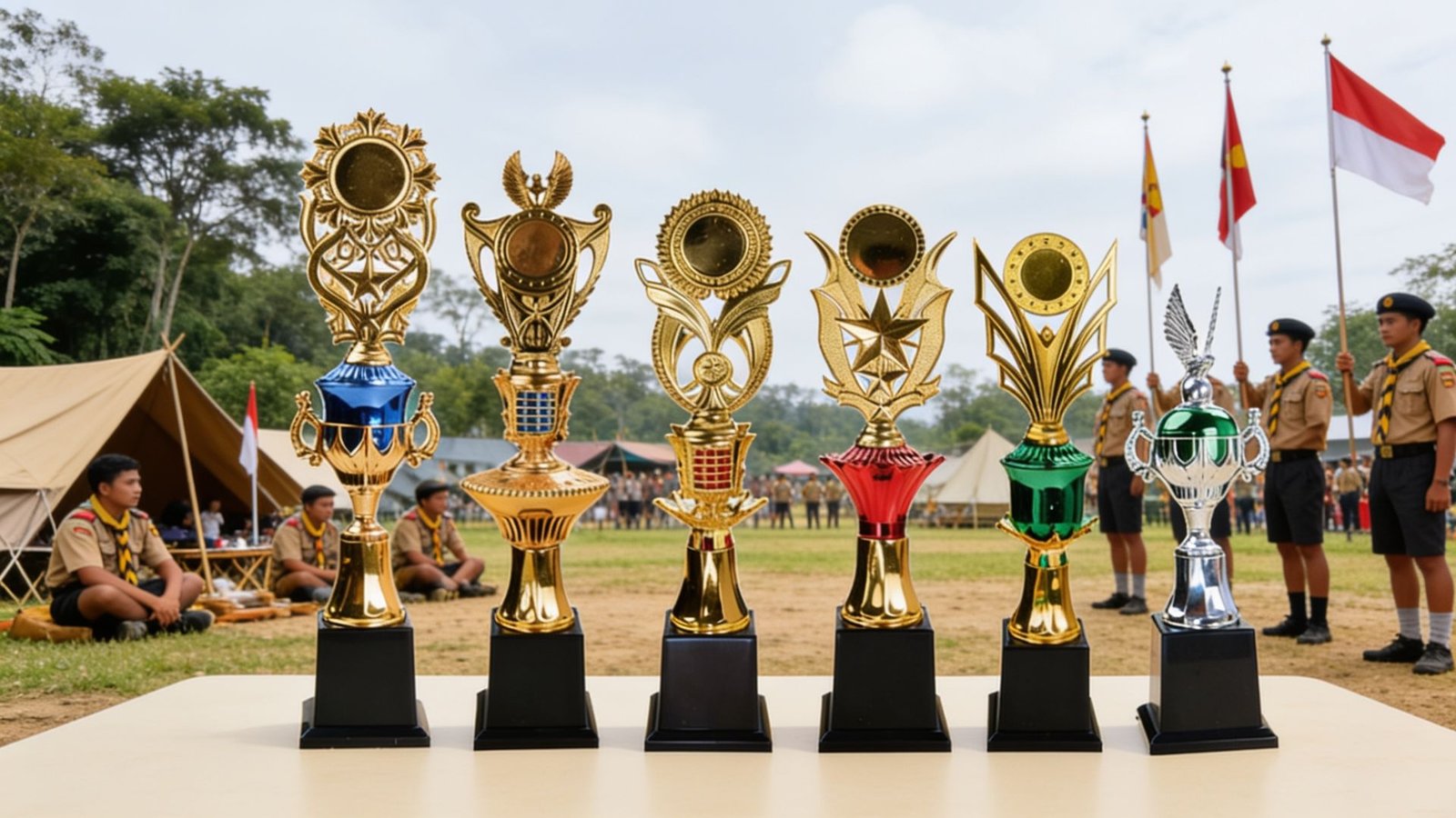 Mahkota Ratu Jaya Jual Piala Penghargaan Pramuka Terbaru 2026 di Indonesia dengan Model Figur Piala Pramuka Terlengkap