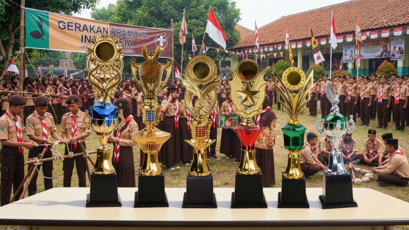 Piala Penghargaan Pramuka Terbaru 2026 di Indonesia dengan Model Figur Piala Pramuka Terlengkap